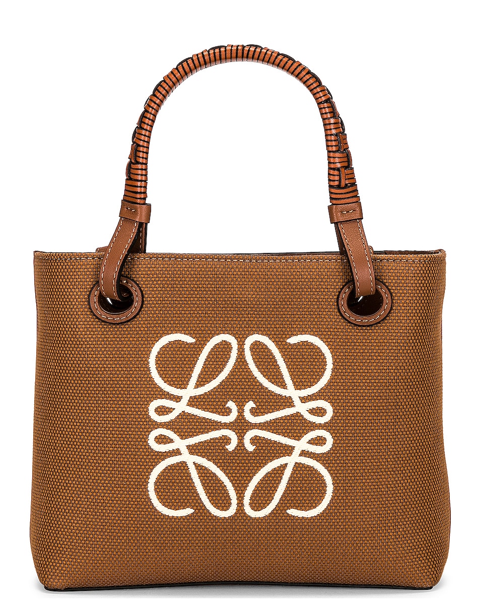 Image 1 of Loewe Anagram Tote Mini Bag in Tan & Pecan