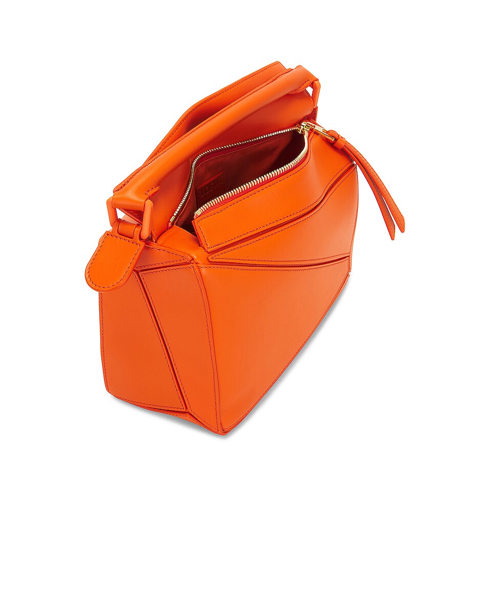 Loewe Puzzle Small Solid Bag in Orange FWRD
