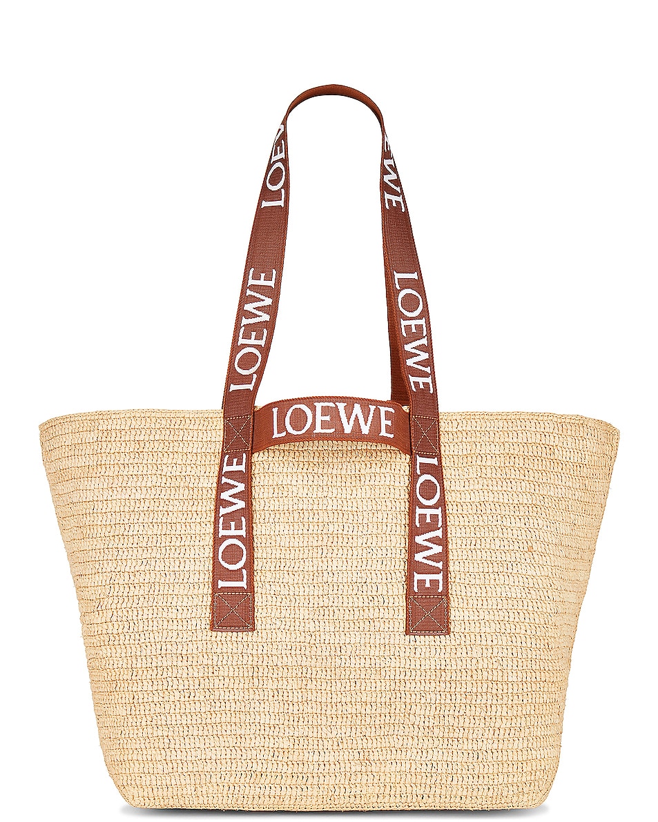 Image 1 of Loewe Fold Shopper Bag in Natural & Tan