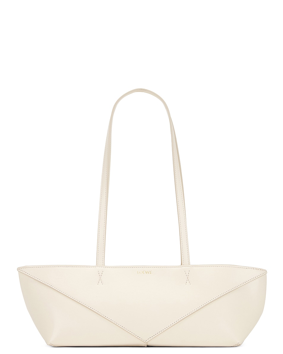 Image 1 of Loewe Puzzle Fold Cropped Bag in Chalk