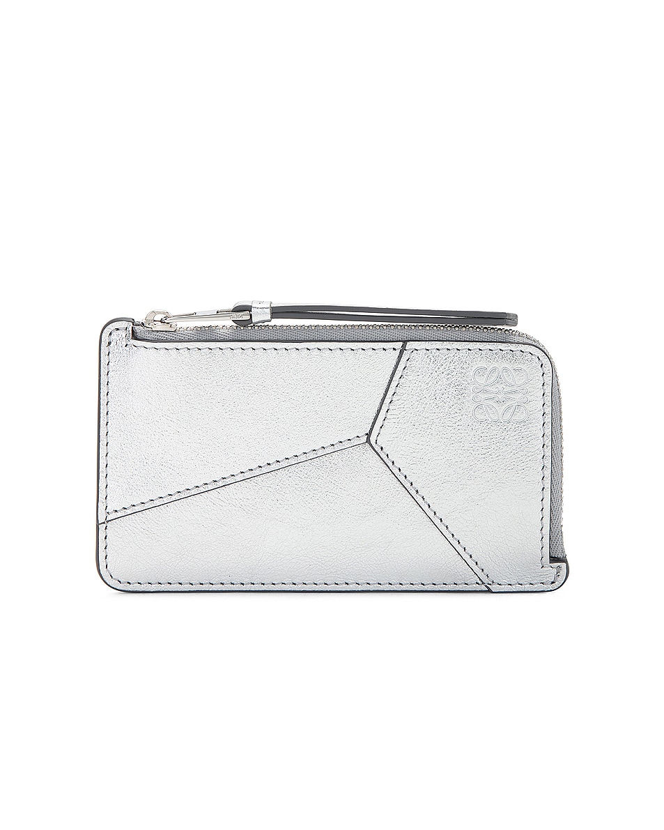 Image 1 of Loewe Puzzle Coin Cardholder in Silver & Pearl Grey