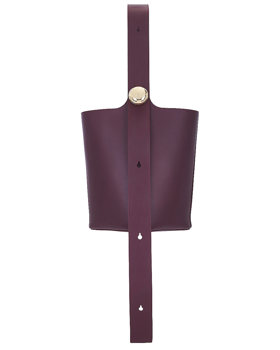Image 1 of Loewe Pebble Bucket Medium Bag in Dark Burgundy
