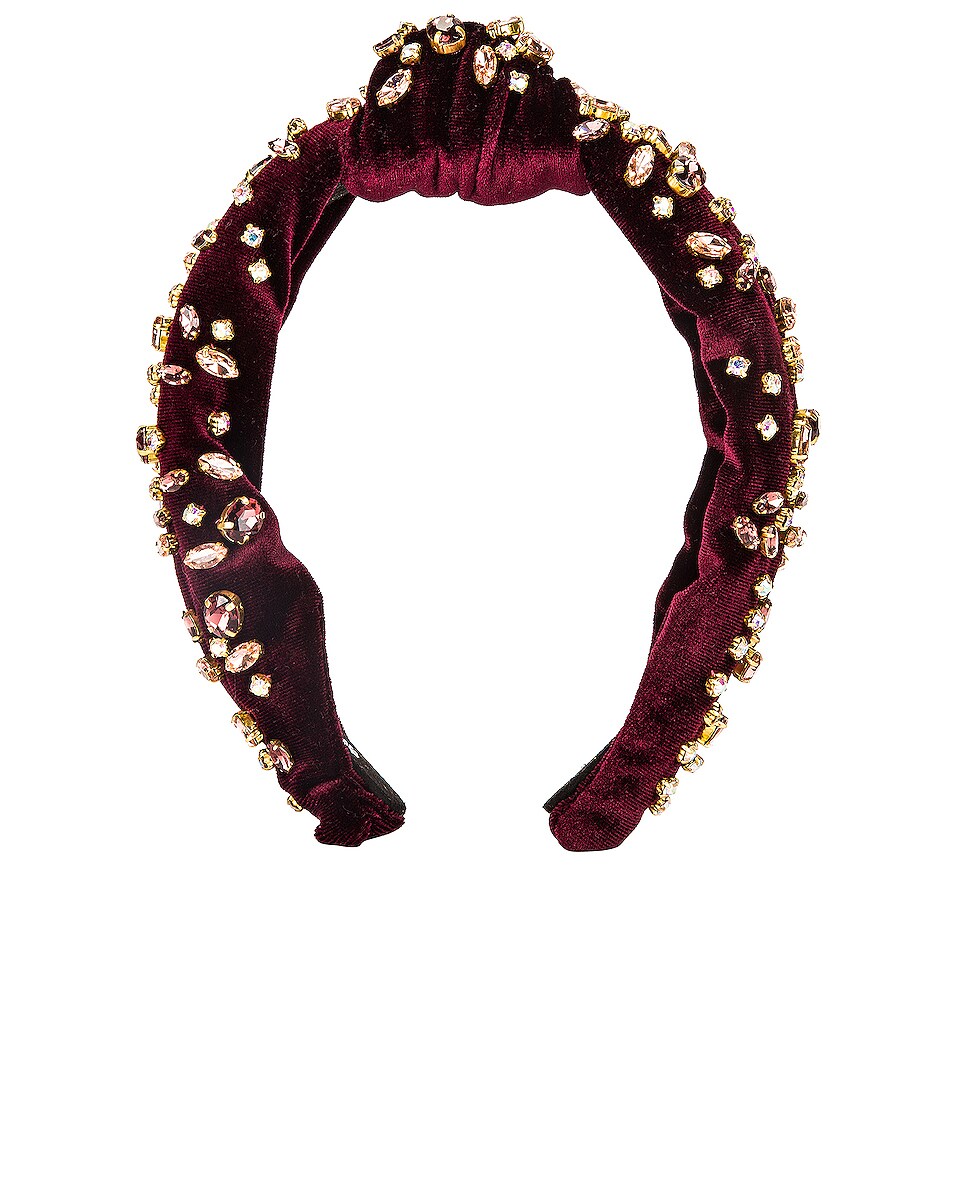 Image 1 of Lele Sadoughi Mixed Shape Crystal Headband in Burgundy
