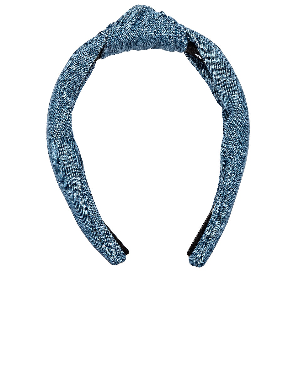 Image 1 of Lele Sadoughi Denim Knotted Headband in Light Blue