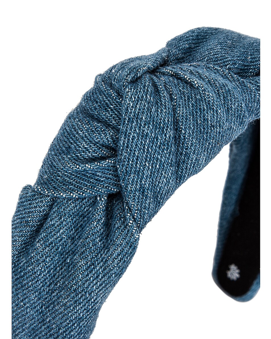 Lele Sadoughi Denim Knotted Headband in Light Blue | FWRD