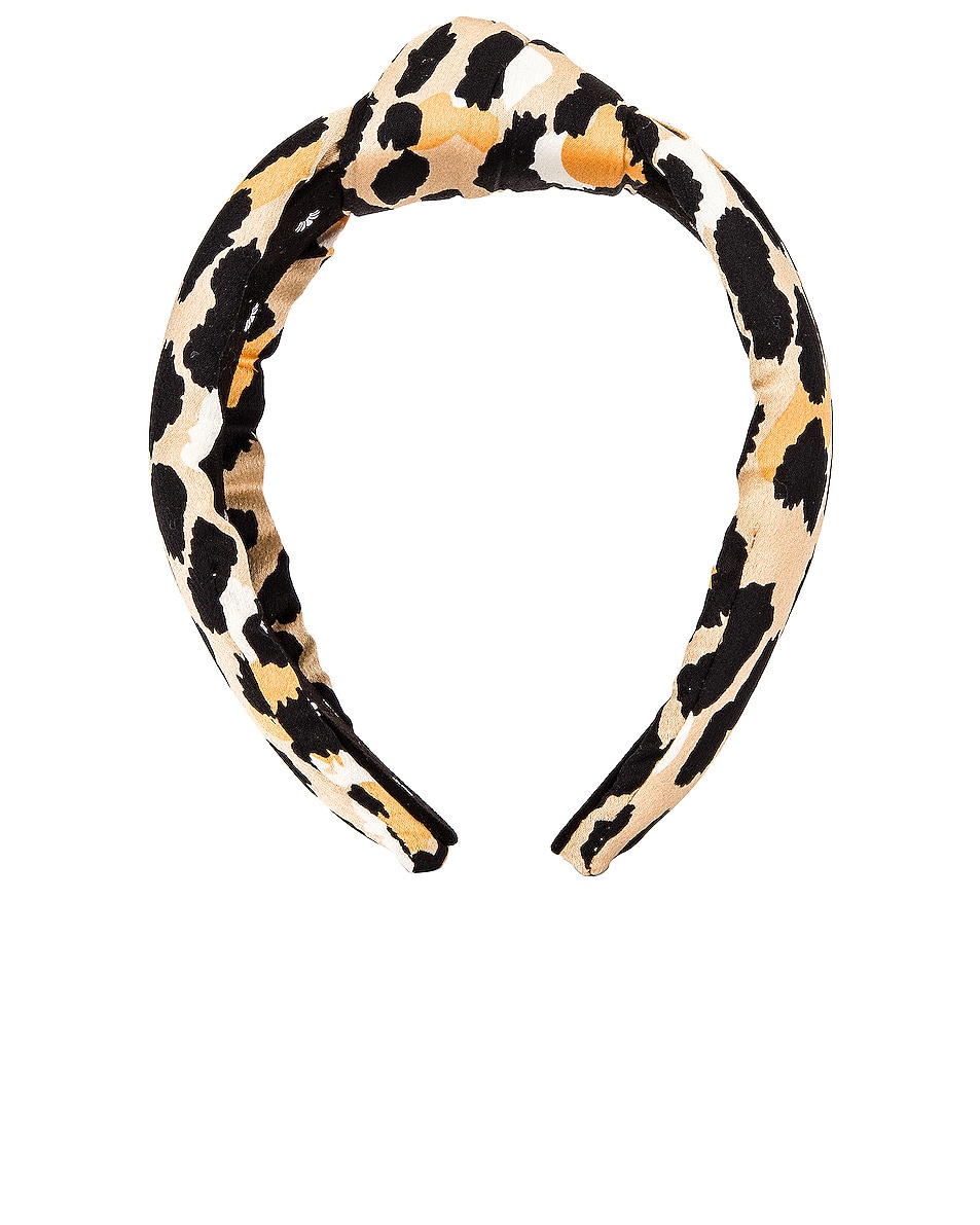 Image 1 of Lele Sadoughi Silk Knotted Headband in Leopard