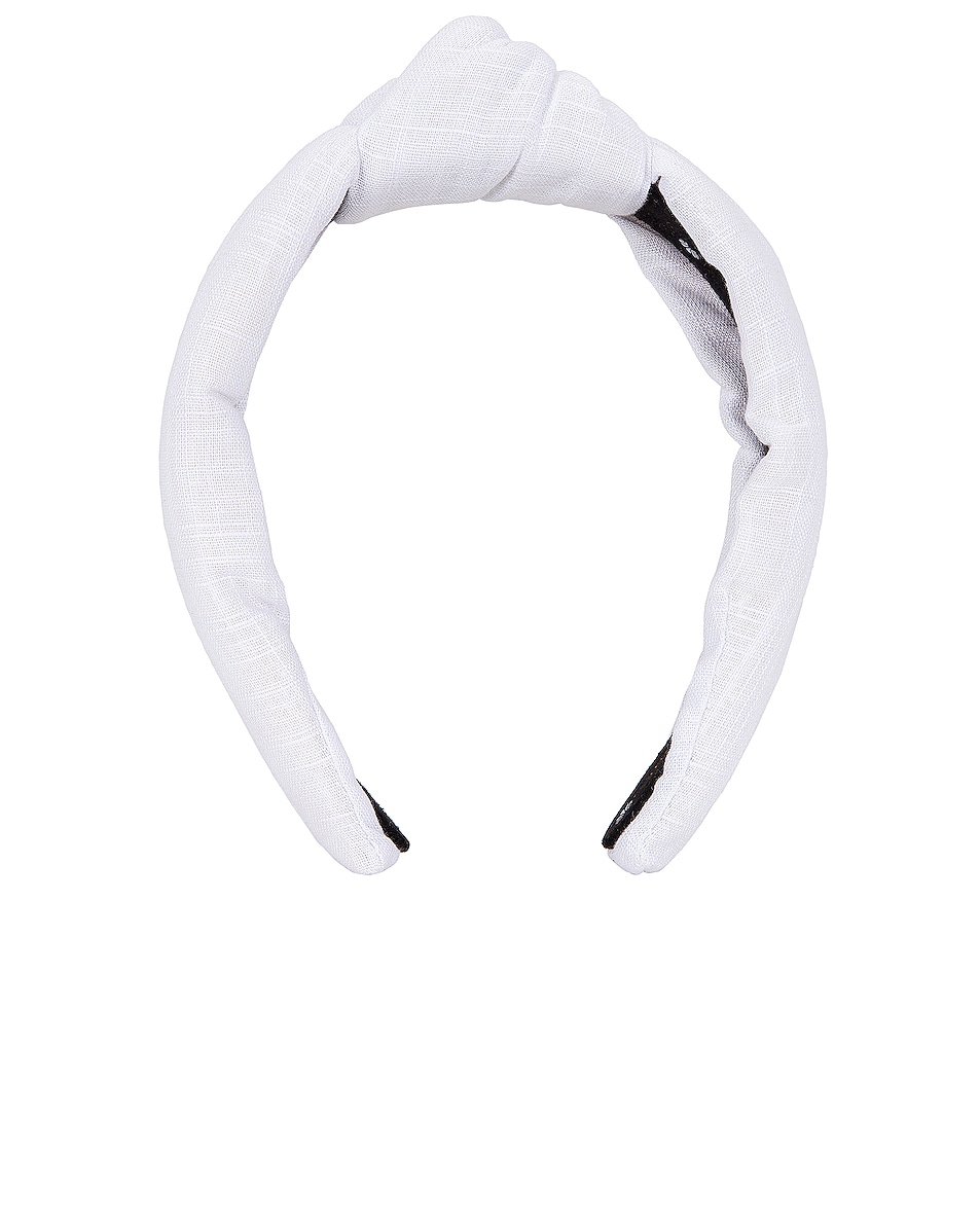 Image 1 of Lele Sadoughi Linen Knotted Headband in White