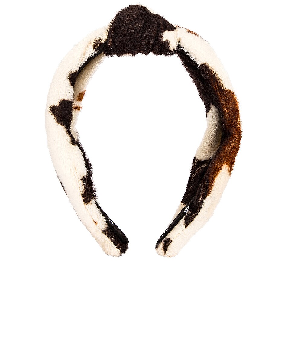 Image 1 of Lele Sadoughi Faux Cowhide Knotted Headband in Natural