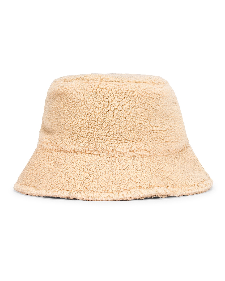 Image 1 of Lele Sadoughi Teddy Bucket Hat in Camel