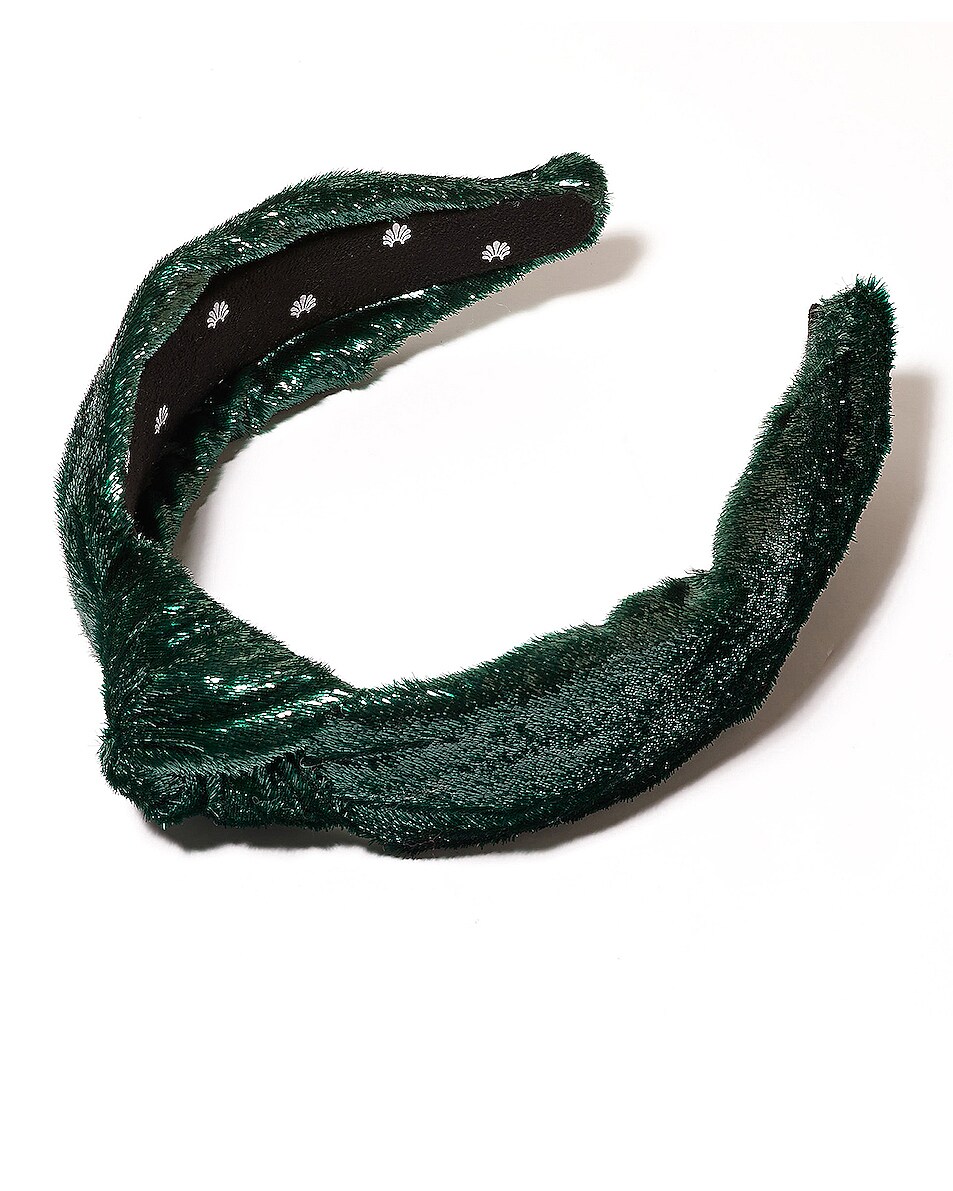 Image 1 of Lele Sadoughi Shimmer Knotted Headband in Liquid Alpine