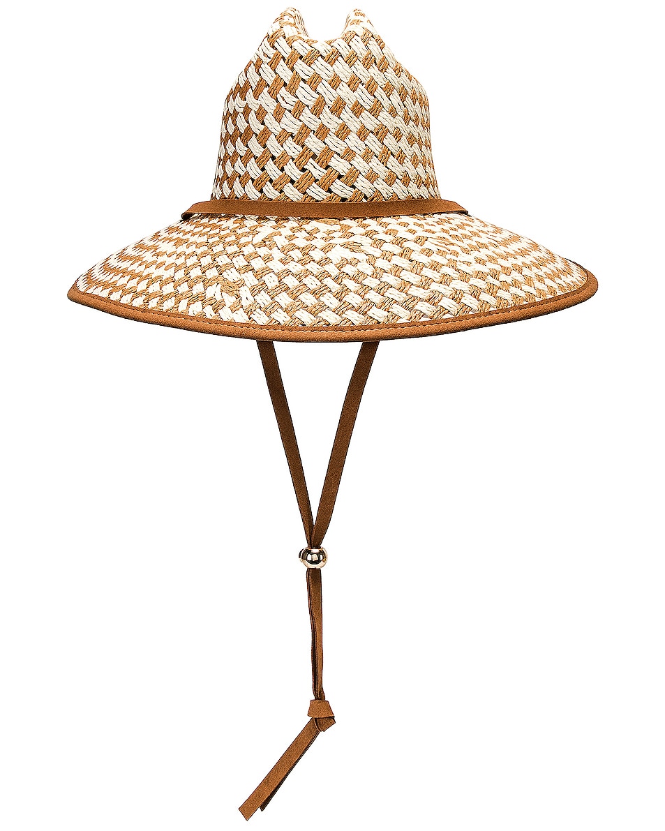 Image 1 of Lele Sadoughi Straw Checkered Hat in Natural