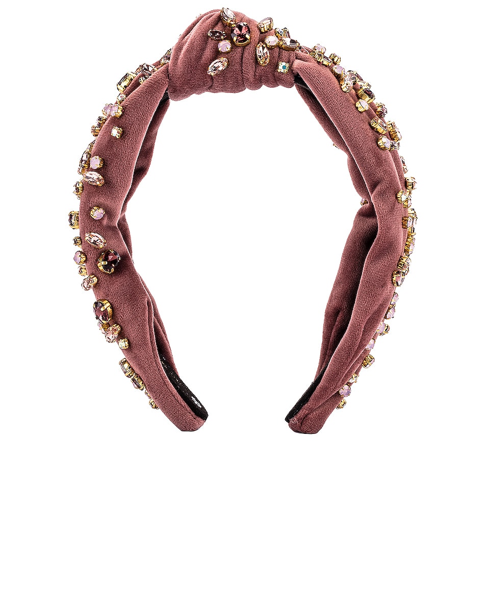 Image 1 of Lele Sadoughi Mixed Shape Knotted Headband in Mauve Multi