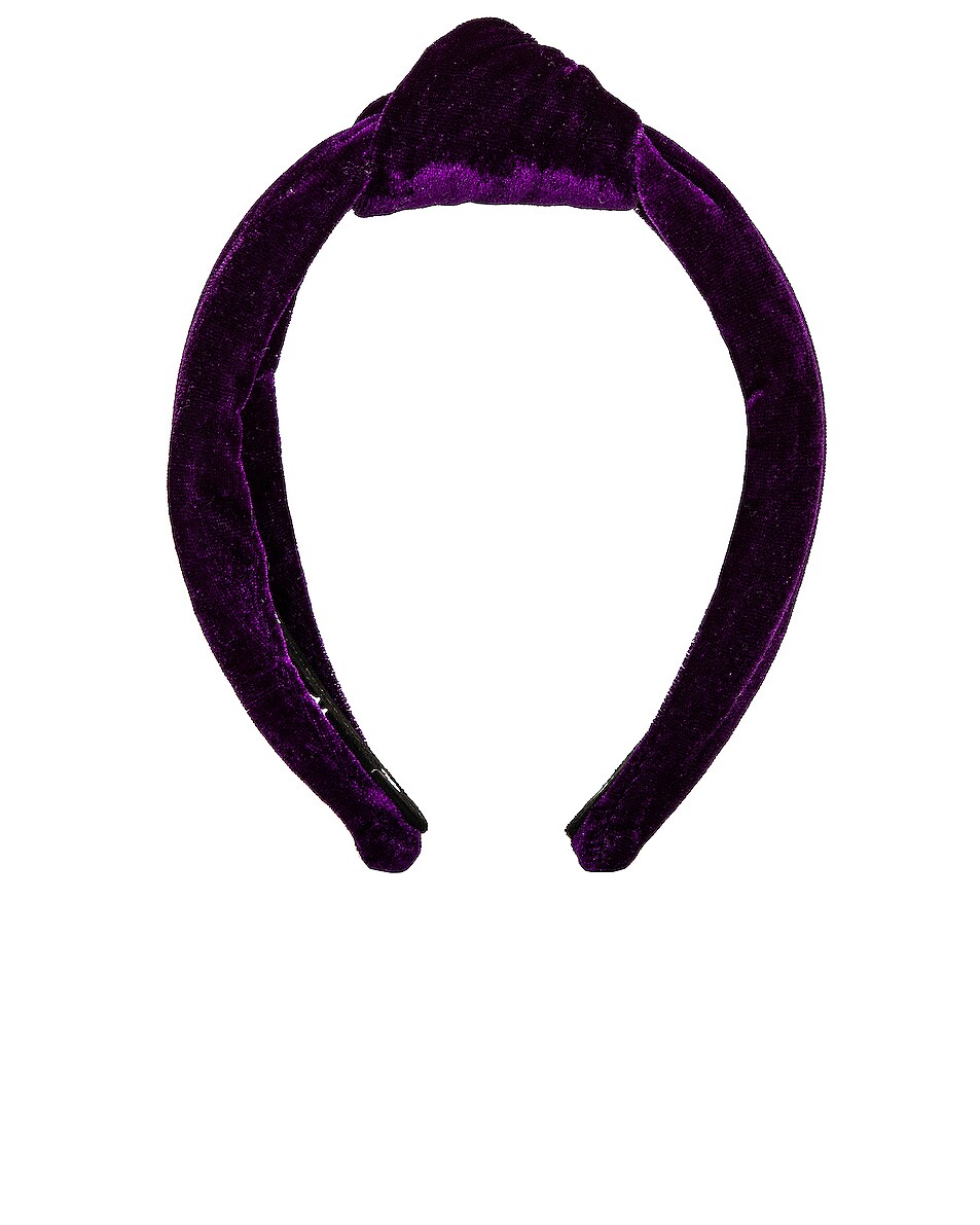 Image 1 of Lele Sadoughi Velvet Knotted Headband in Byzantium