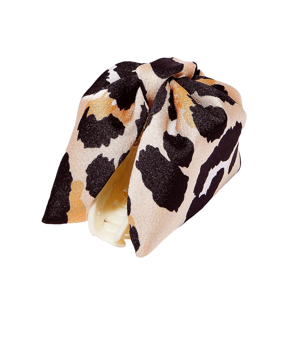 Image 1 of Lele Sadoughi Simone Leopard Knotted Clip in Leopard