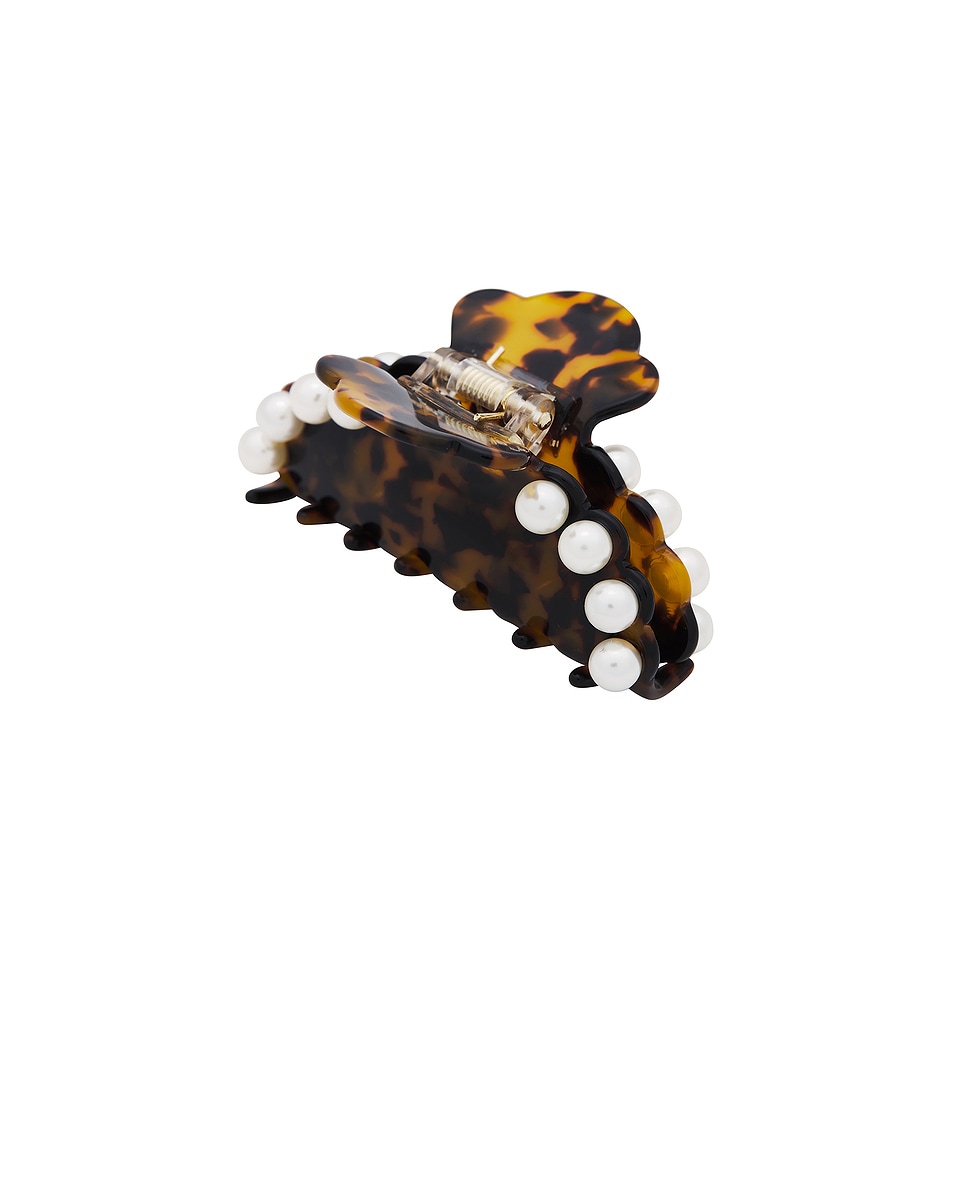 Image 1 of Lele Sadoughi Medium Pearl Claw Clip in Tortoise