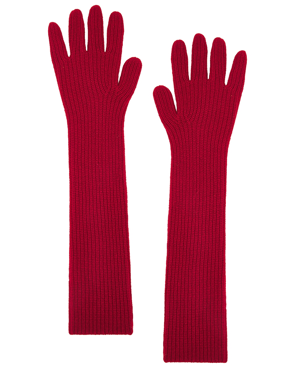 Image 1 of Loulou Studio Milos Cashmere Gloves in Burgundy