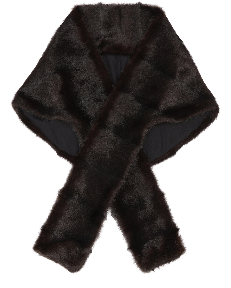 Image 1 of Magda Butrym Faux Fur Wrap Scarf in Brown