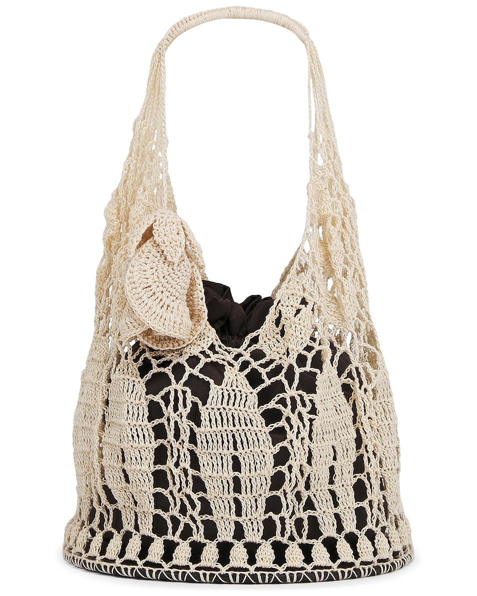 Image 1 of Magda Butrym Small Devana Crochet Bag in Cream