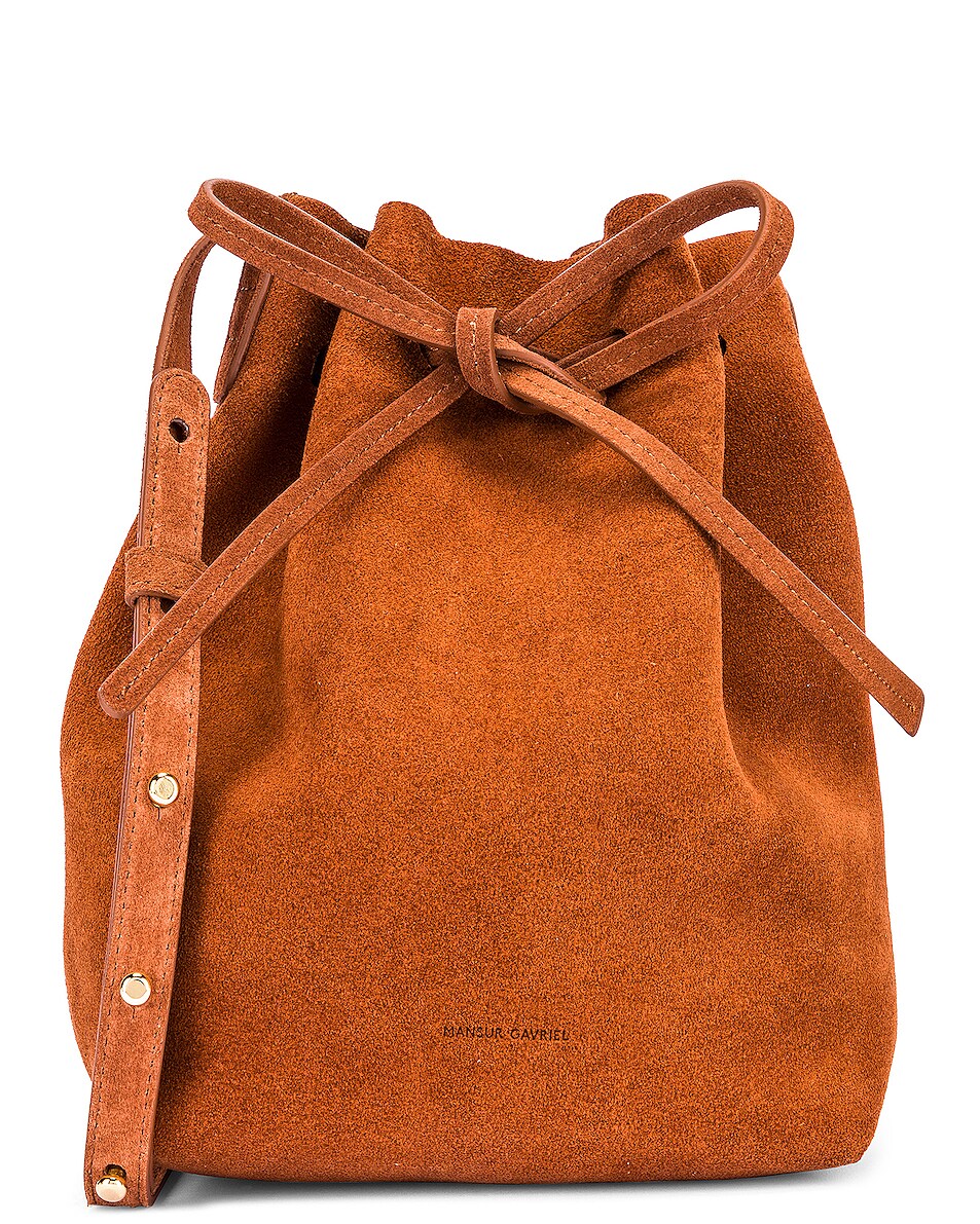 Image 1 of Mansur Gavriel Mini Bucket Bag in Rust