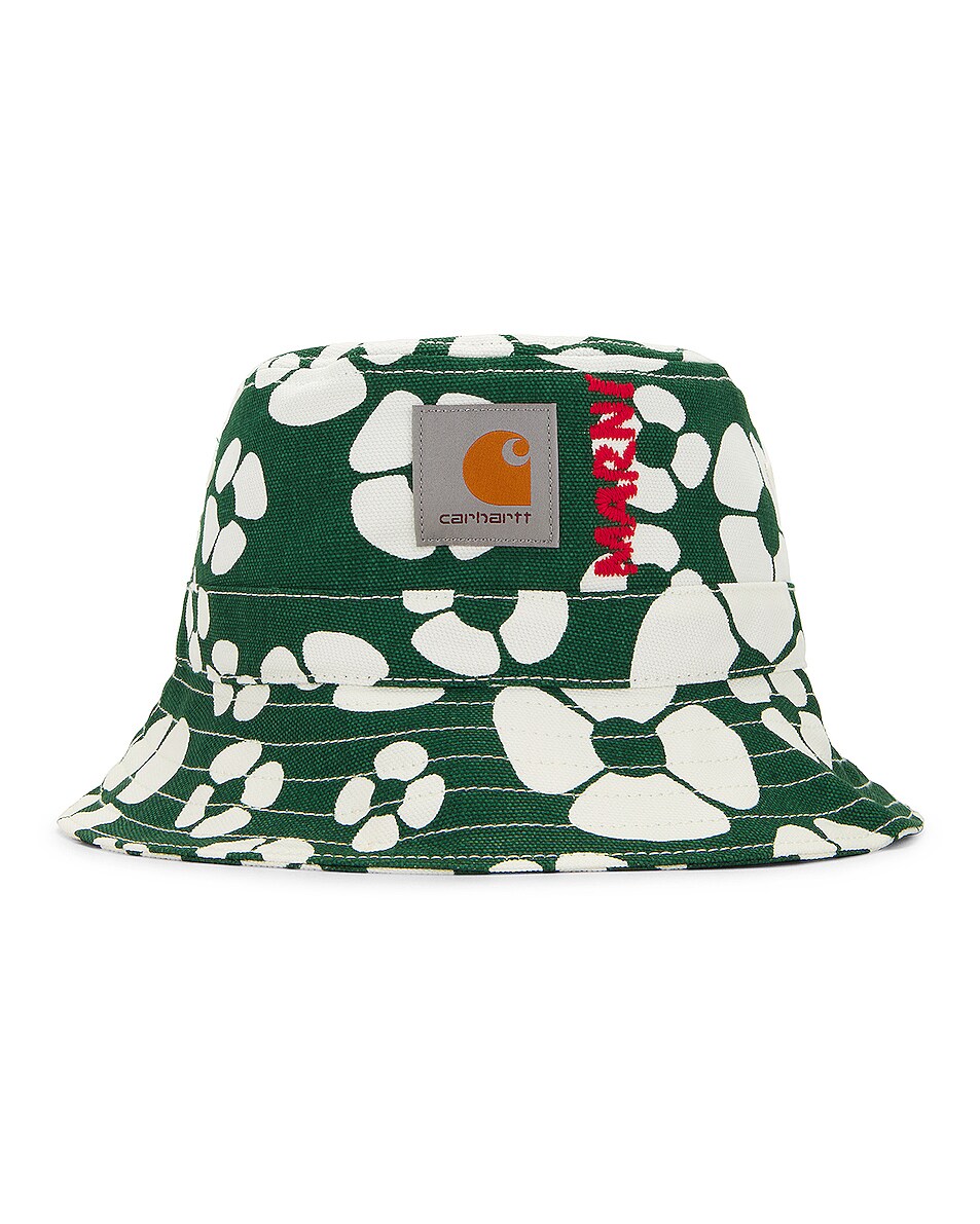 Image 1 of Marni X Carhartt Printed Hat In Forest Green in Forest Green