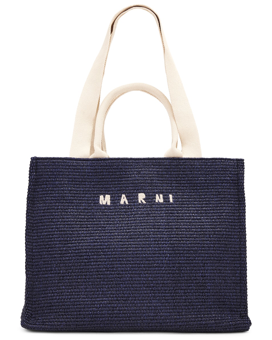 Image 1 of Marni Large Basket Tote in Ultramarine