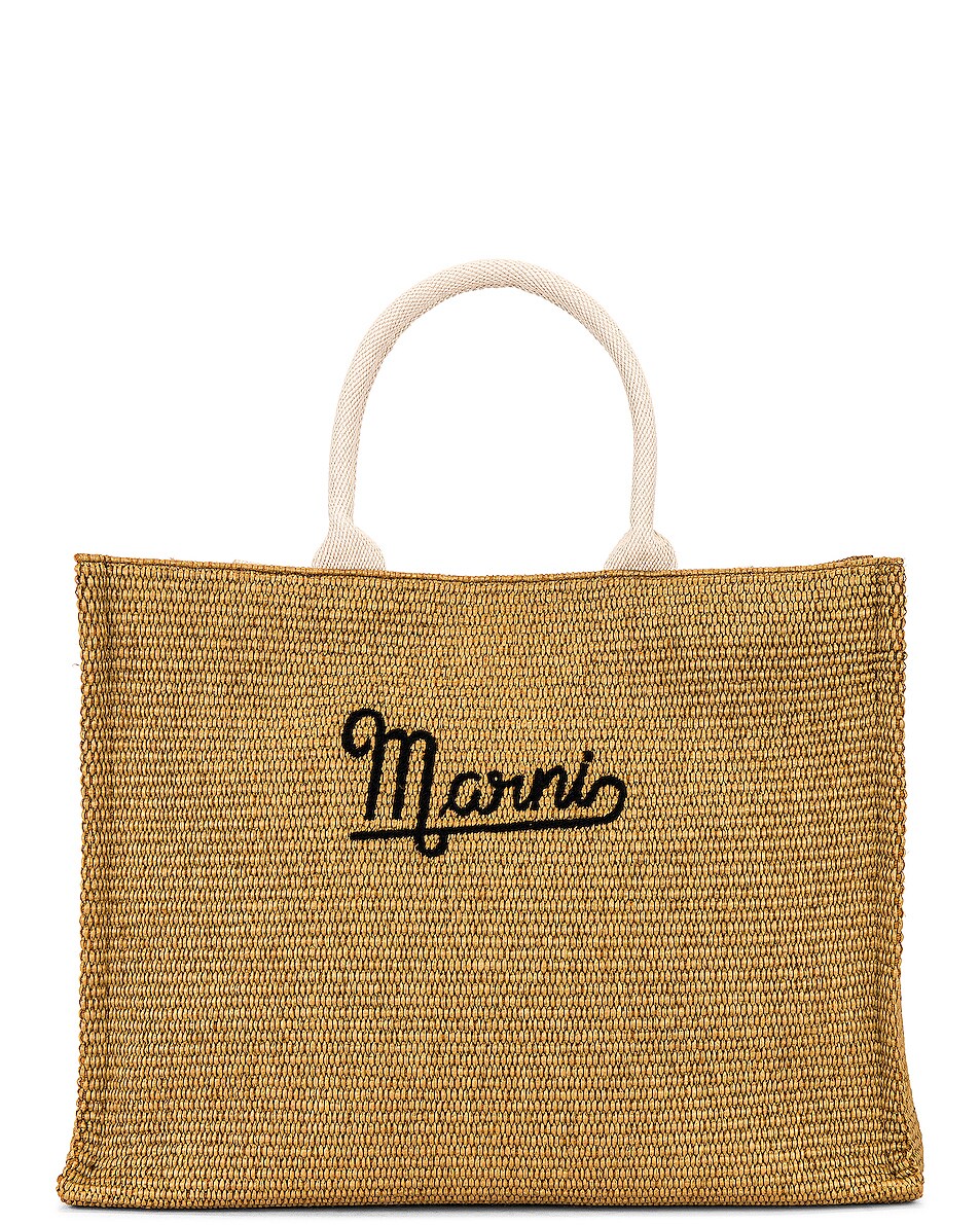 Image 1 of Marni Summer Shopping Bag in Sienna & Natural