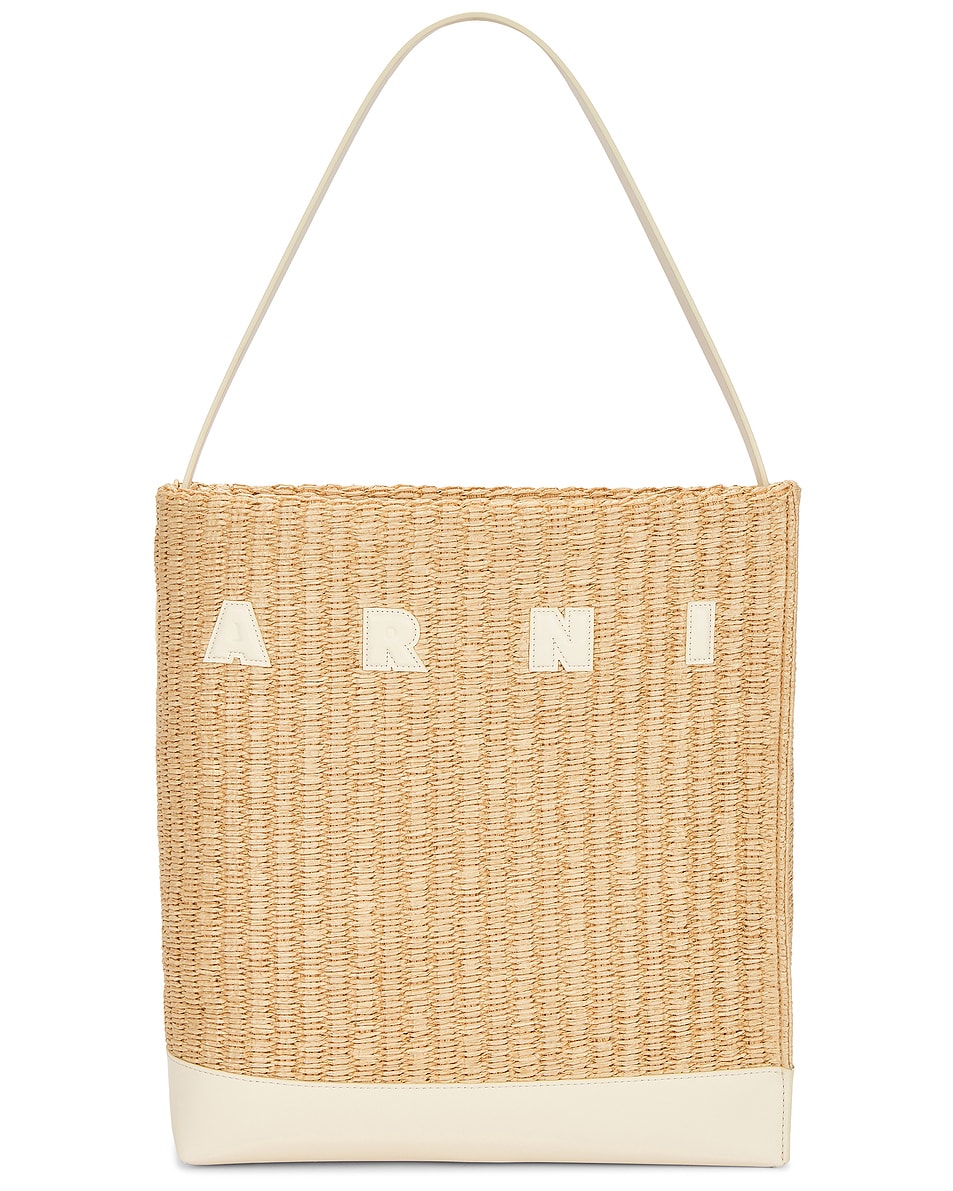 Image 1 of Marni Medium Museo Hobo Bag in Natural & Ivory