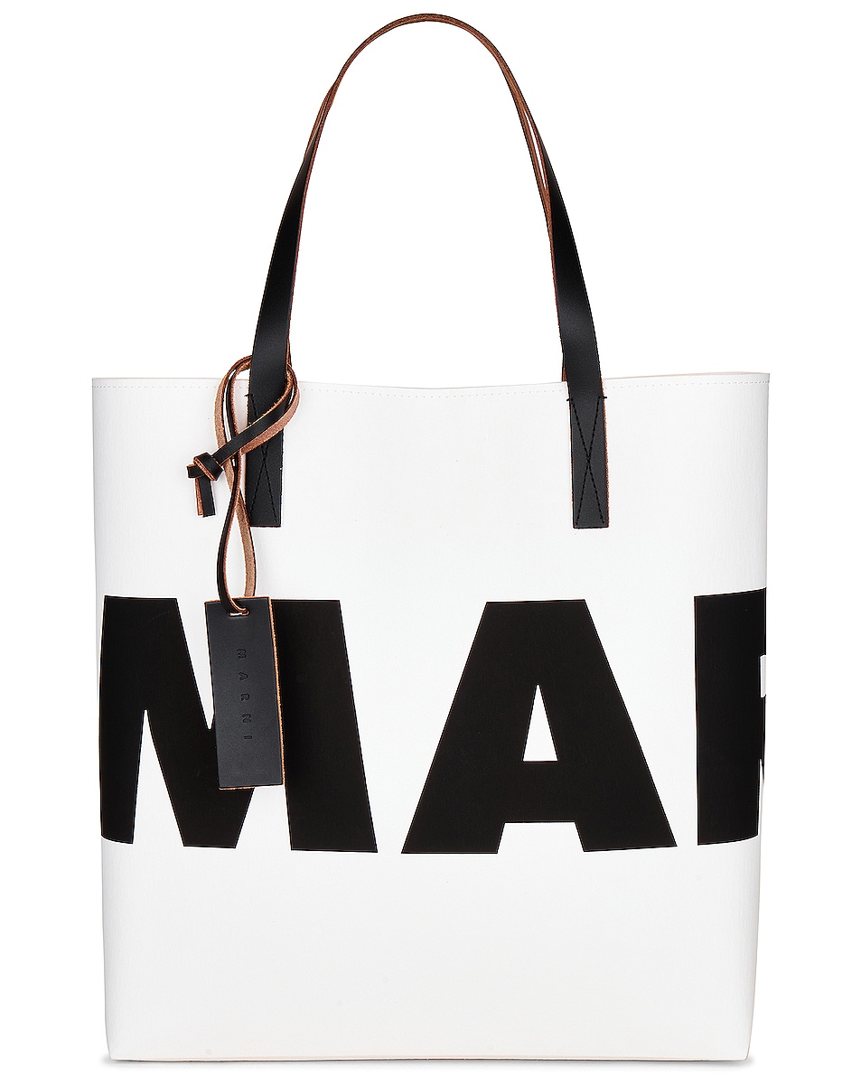 Image 1 of Marni Shopping Bag in Natural White & Black