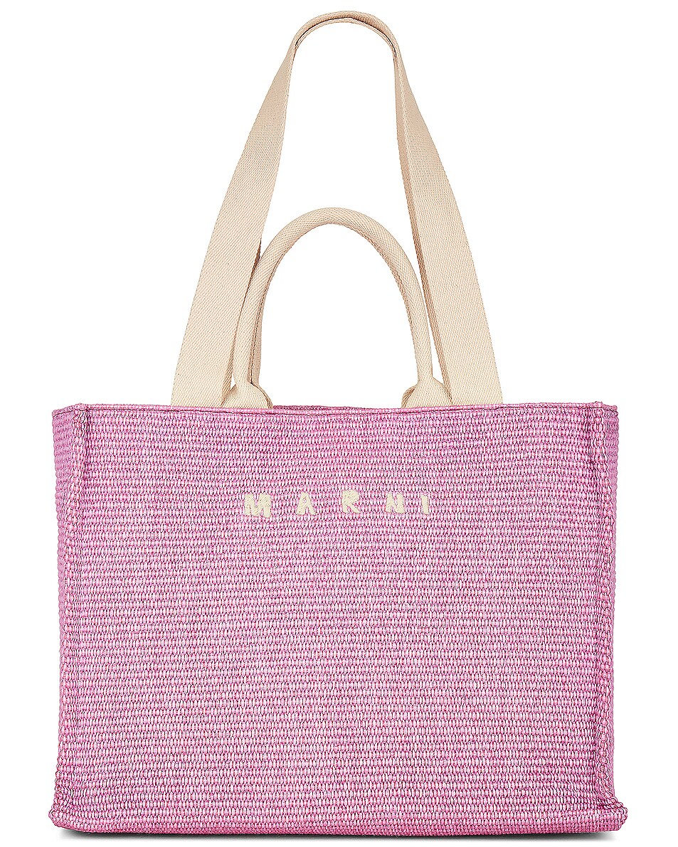 Image 1 of Marni Large Basket Tote in Light Lilac