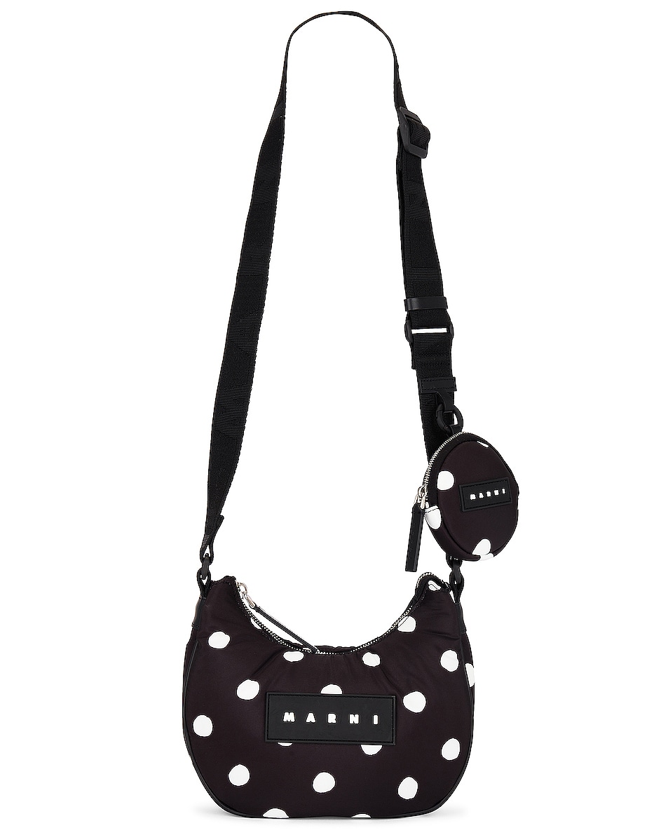 Image 1 of Marni Nylon Dots Hobo Bag in Black