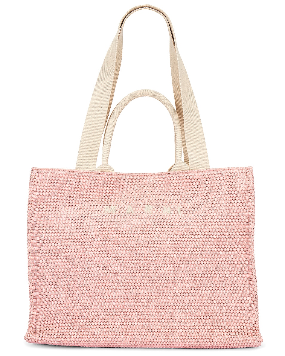 Image 1 of Marni Large Basket Bag in Light Pink