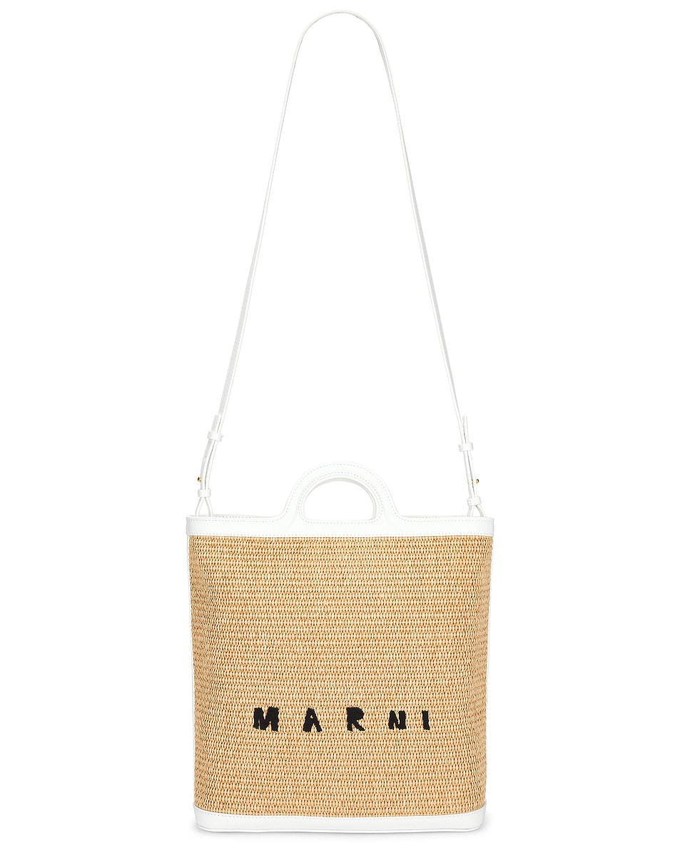 Image 1 of Marni Tropicalia Crossbody Bag in Sand Storm & Lily White