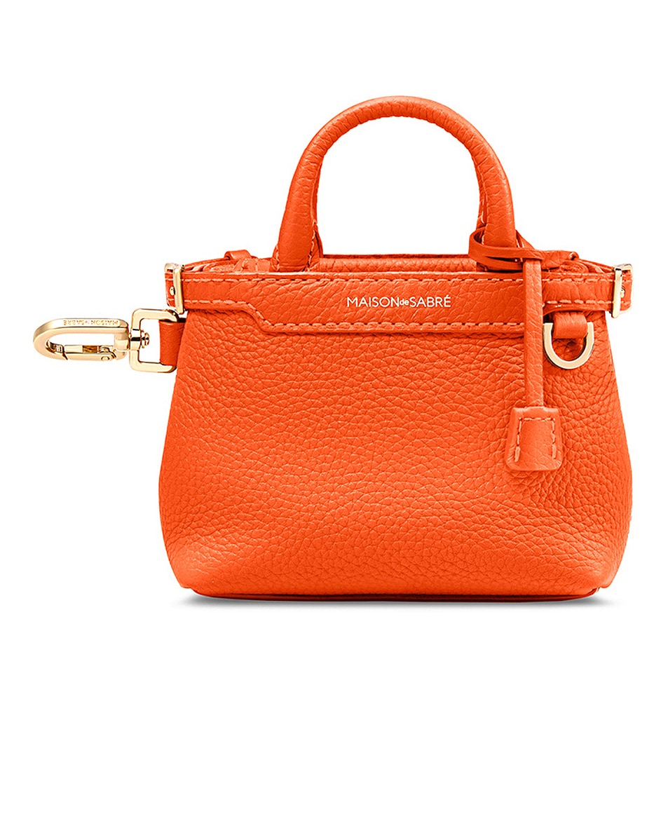 Image 1 of MAISON de SABRÉ MAISON de SABR&Eacute; Sabr&eacute;moji Petite Palais Bag Charm in Manhattan Orange