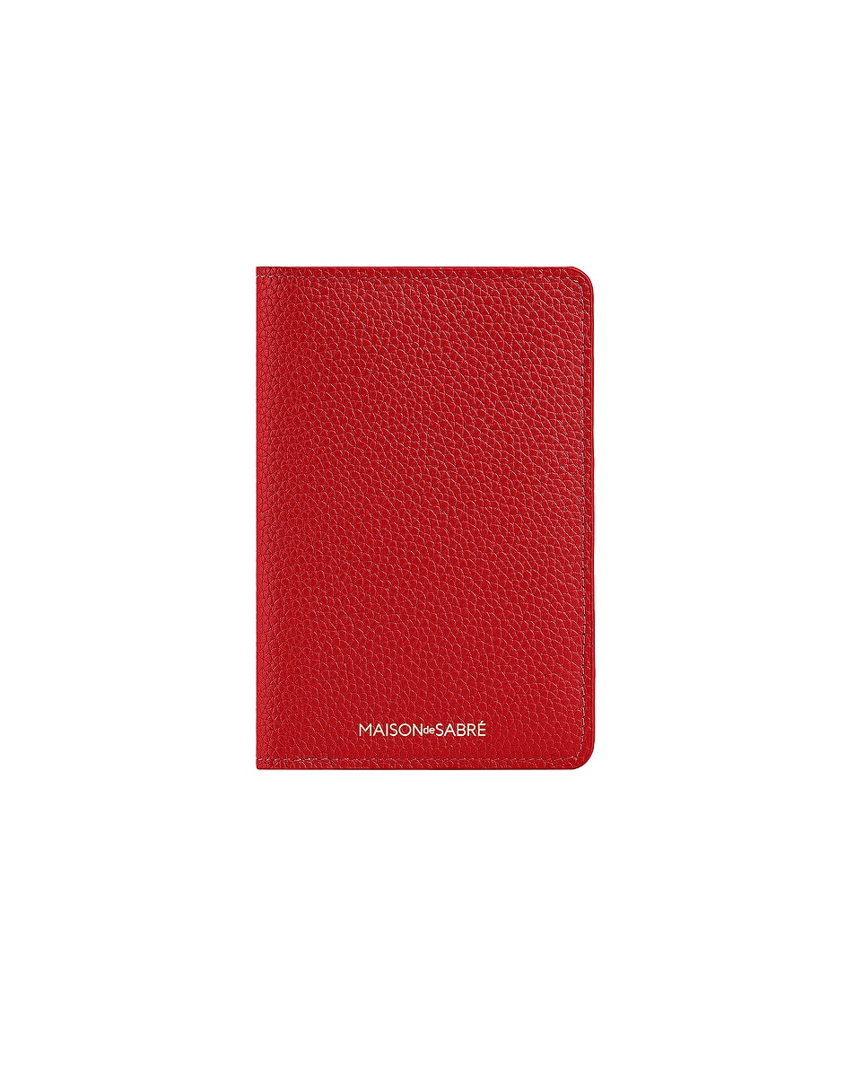 Image 1 of MAISON de SABRÉ The Passport Holder in Pomegranate Red