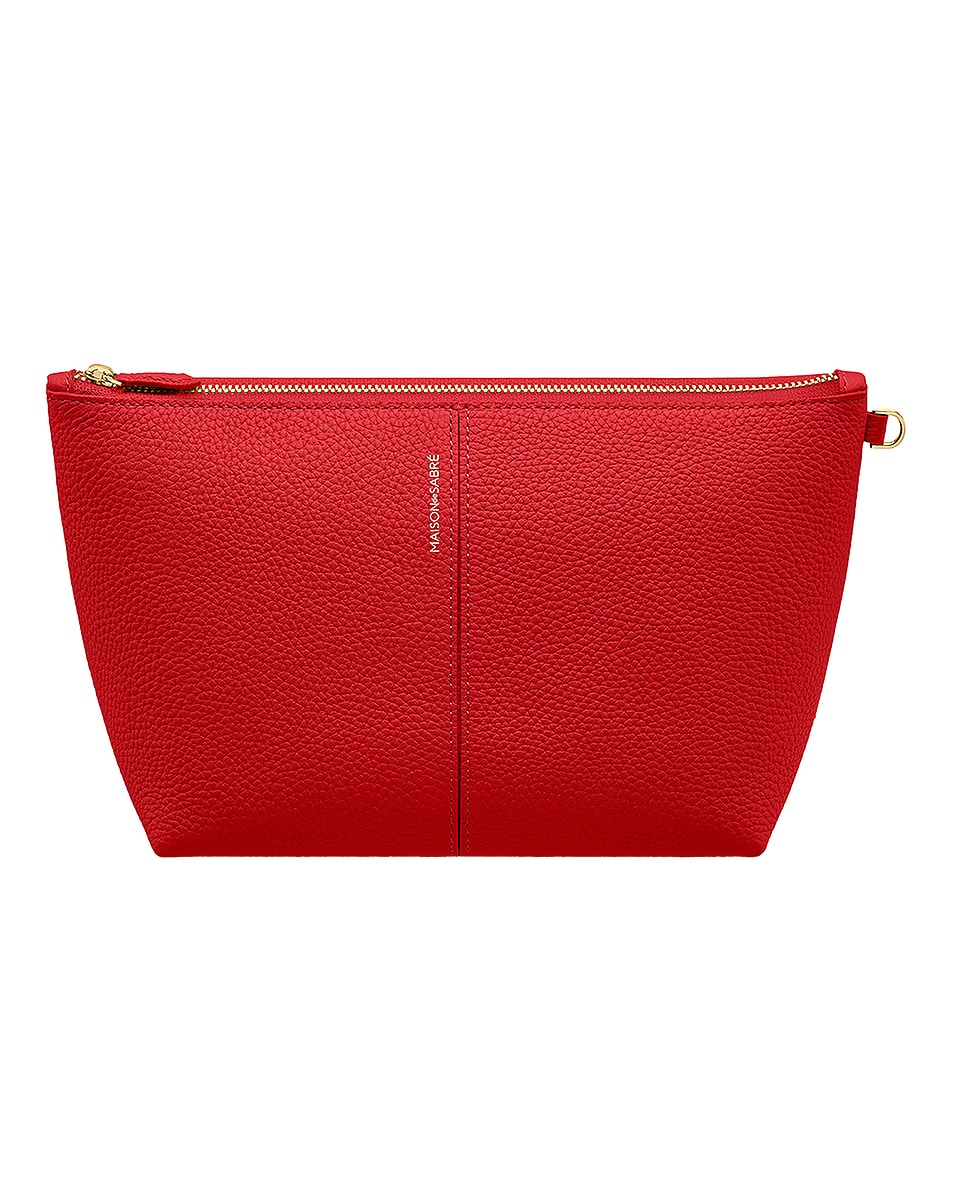 Image 1 of MAISON de SABRÉ The Flaire Medium Pouch in Pomegranate Red