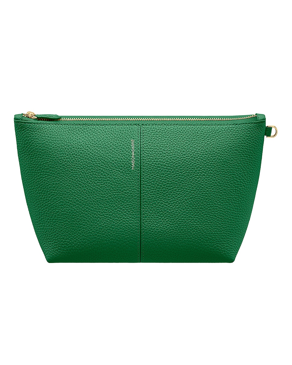 Image 1 of MAISON de SABRÉ The Medium Flaire Pouch in Emerald Green