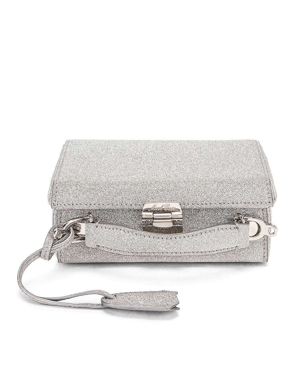 Image 1 of Mark Cross Grace Glitter Mini Box Bag in Silver
