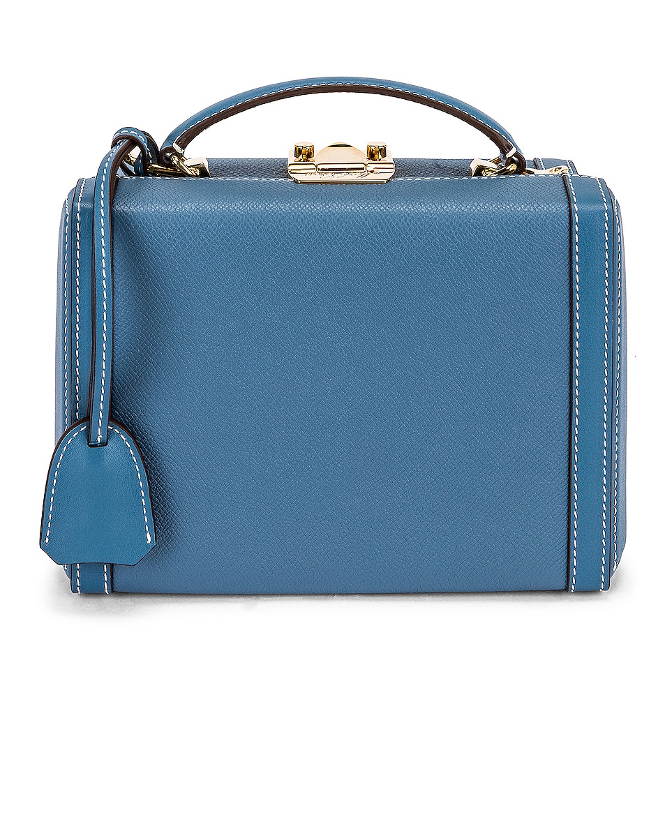 Image 1 of Mark Cross Small Grace Box Bag in Copen Blue