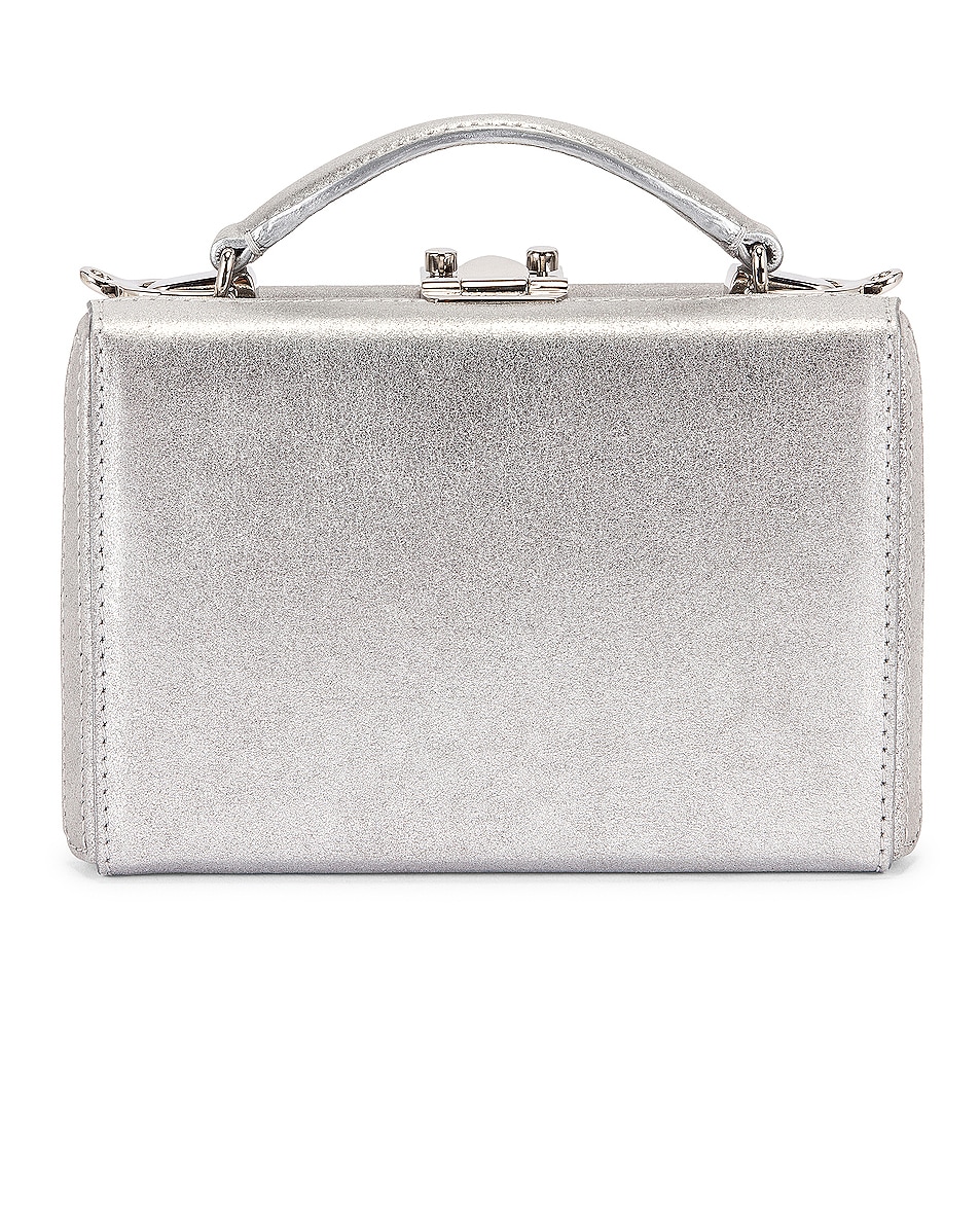 Image 1 of Mark Cross Mini Grace Metallic Nappa Box Bag in Silver