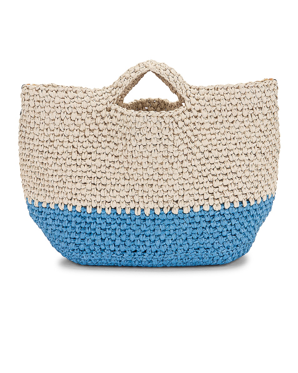 Image 1 of Mark Cross Christy Crochet Tote in Bone and Luggage