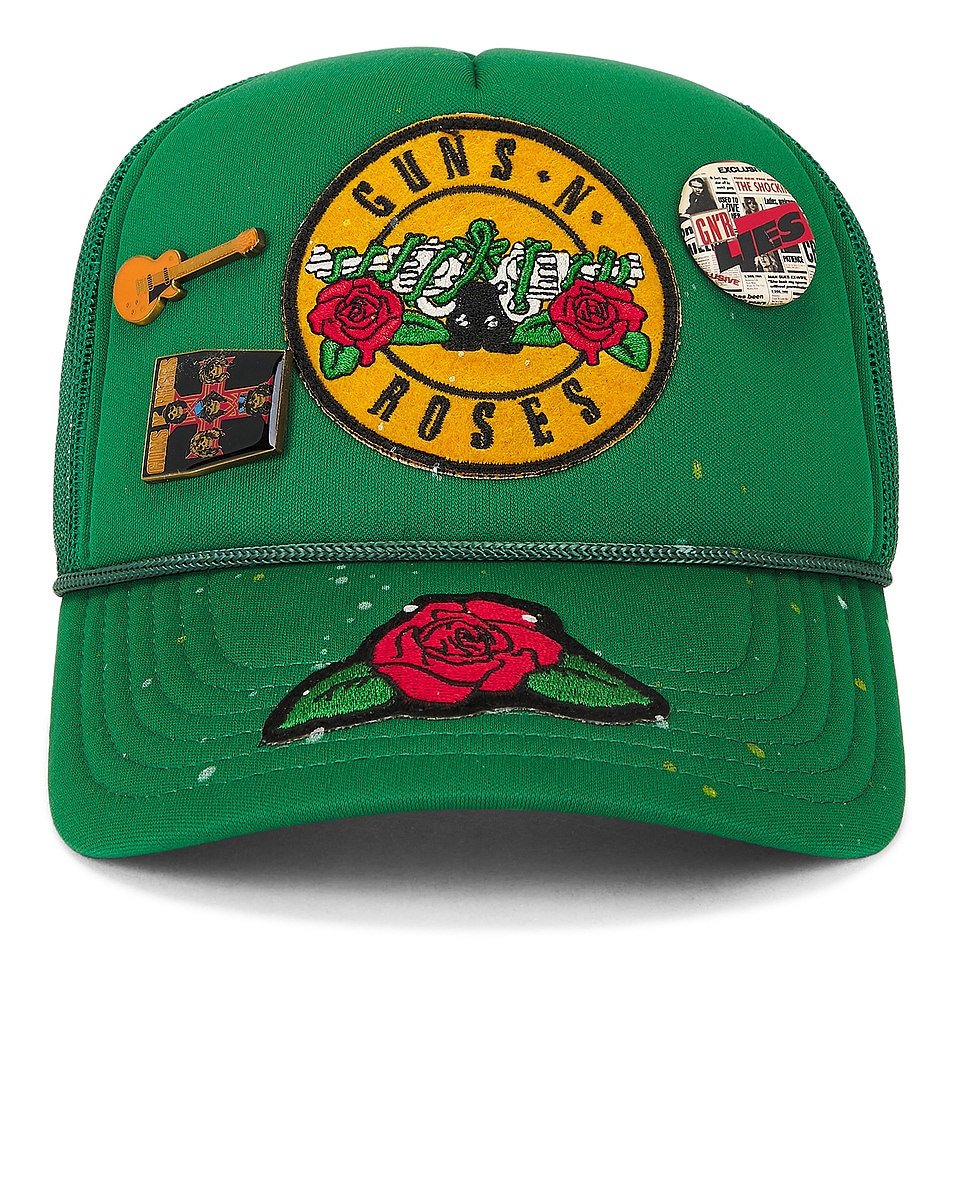 Image 1 of Madeworn Guns N Roses Trucker Hat in Green