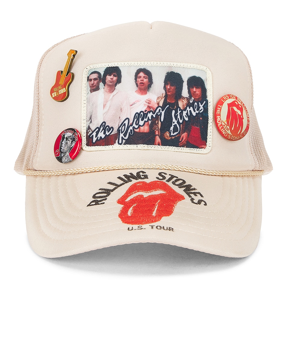 Image 1 of Madeworn Rolling Stones Trucker Hat in Cream