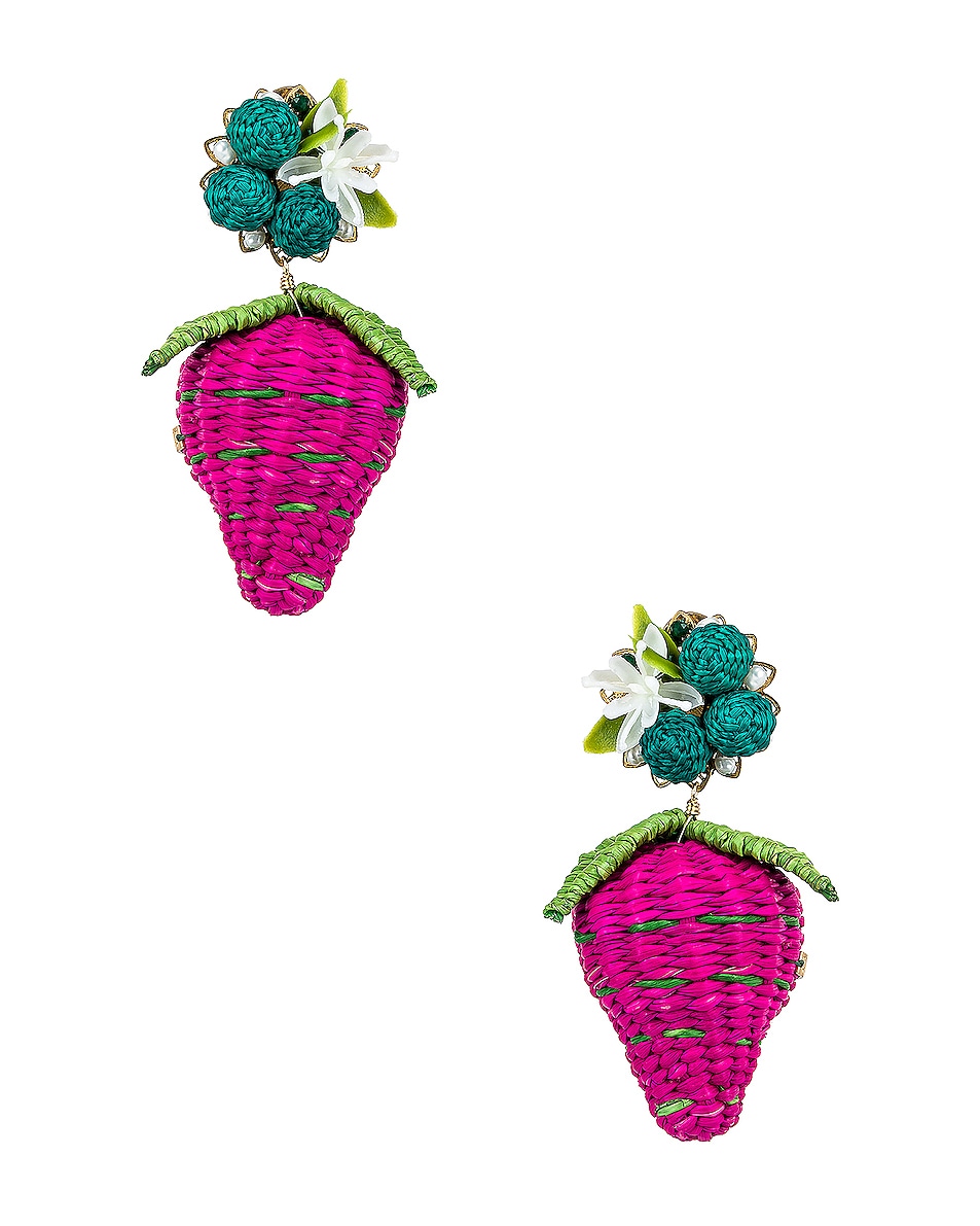 Image 1 of Mercedes Salazar Strawberry Tropics Earrings in Pink