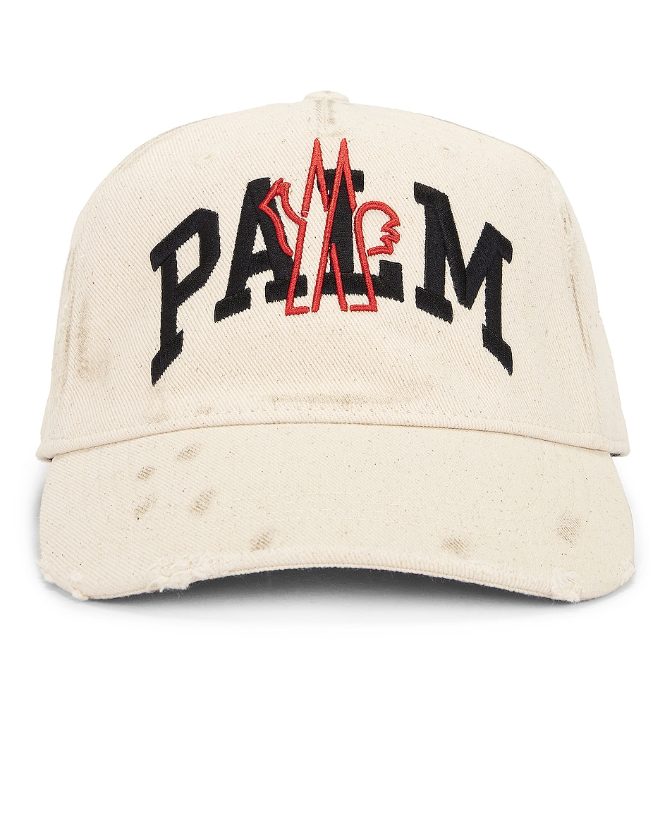Image 1 of Moncler Genius x Palm Angels Palm Baseball Cap in Cream