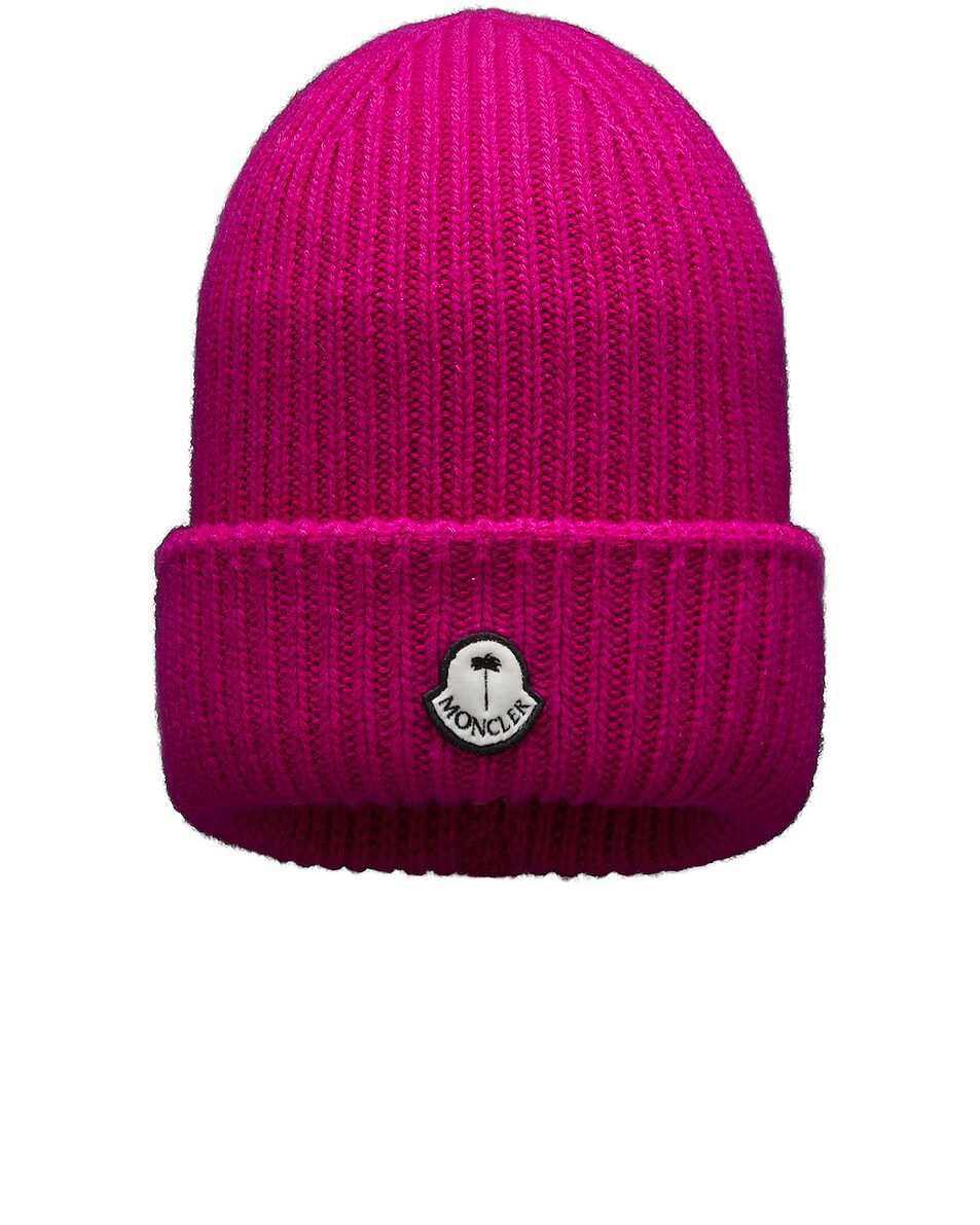 Image 1 of Moncler Genius 8 Moncler Palm Angels Beanie in Pink