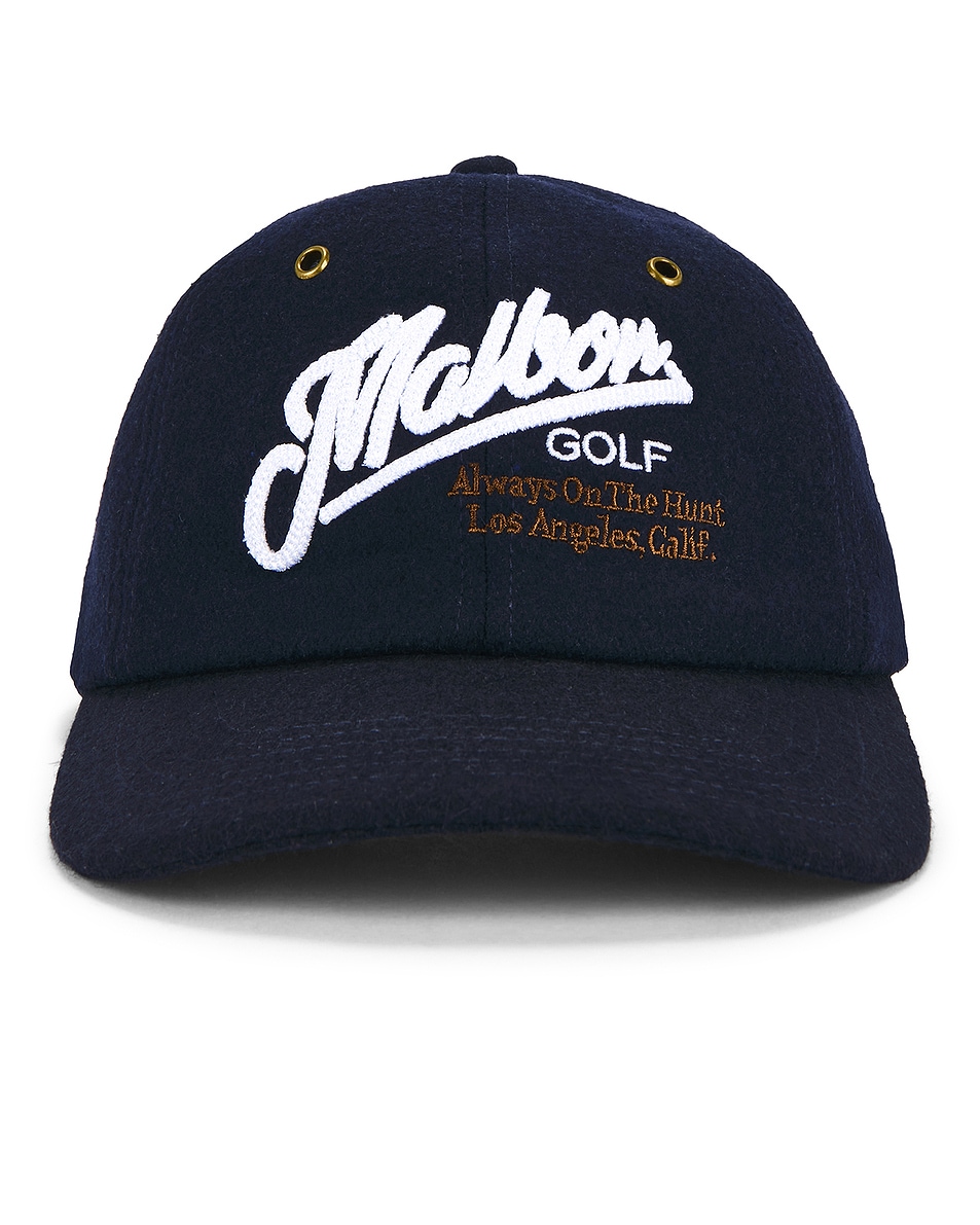 Image 1 of Malbon Golf Maxwell Snapback Hat in Navy