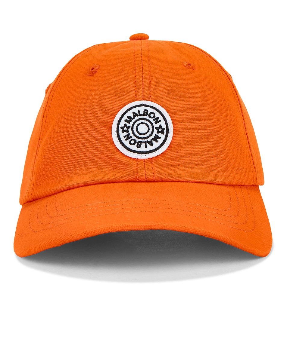 Image 1 of Malbon Golf Waxed Cotton Strapback Hat in Flame