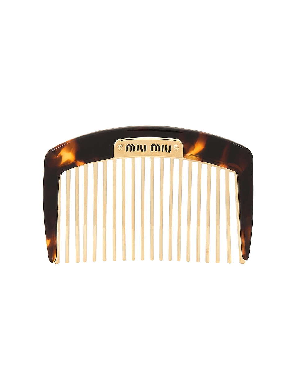Image 1 of Miu Miu Hair Comb in Oro Tartaruga
