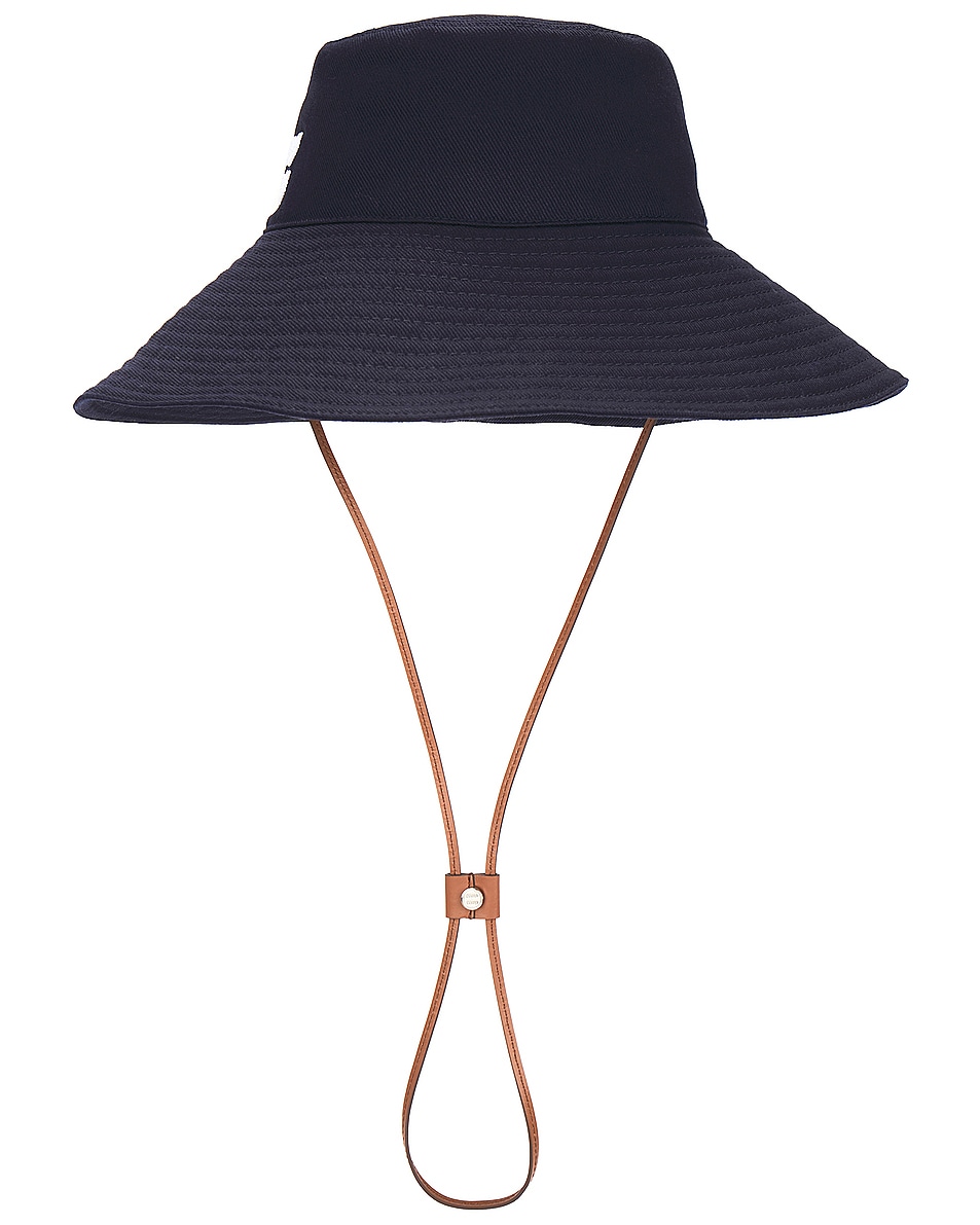 Image 1 of Miu Miu Adjustable Sun Hat in Blu & Bianco