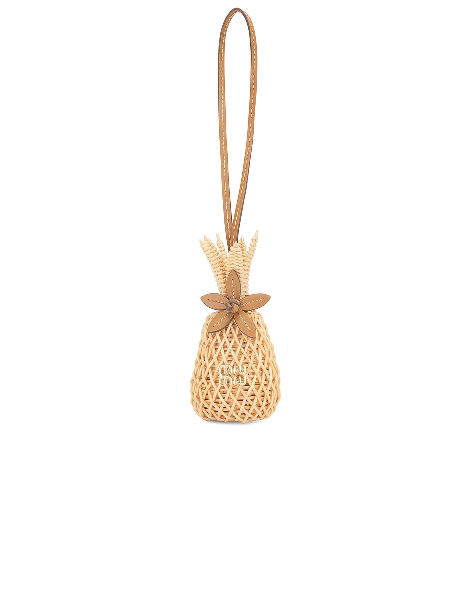 Image 1 of Miu Miu Pineapple Bag Keychain in Naturale